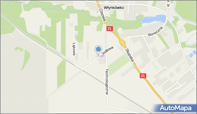 Włynkówko, Jodłowa, mapa Włynkówko