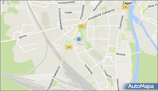 Żagań, Joselewicza, mapa Żagań