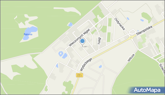 Bąkowo gmina Kolbudy, Jurkiewicza Kazimierza, kpt., mapa Bąkowo gmina Kolbudy