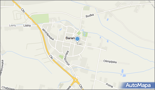 Baranów powiat kępiński, Juszczaka Franciszka, mapa Baranów powiat kępiński