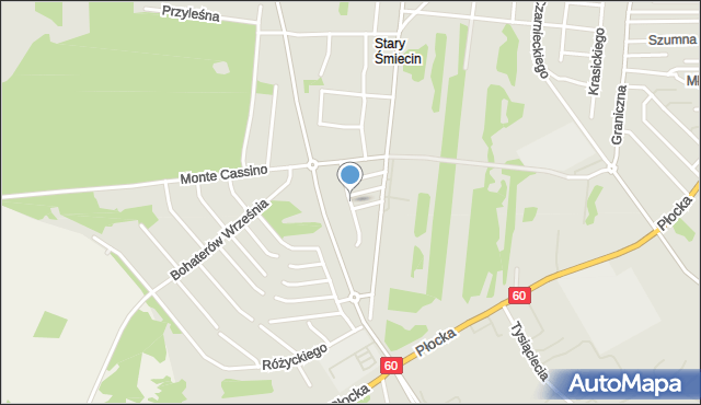 Ciechanów, Jureckiego Tadeusza, mapa Ciechanów