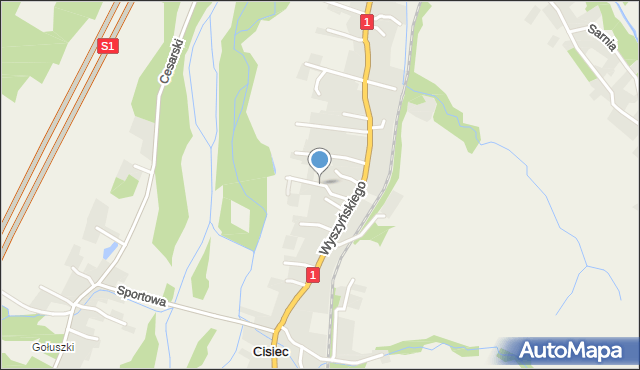 Cisiec, Jutrzenki, mapa Cisiec