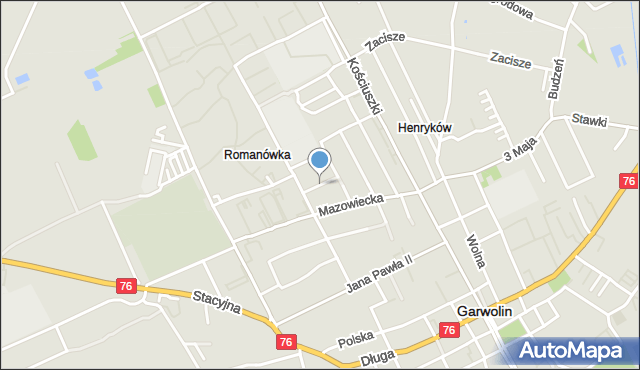 Garwolin, Juszczyka Mariana, ks., mapa Garwolin