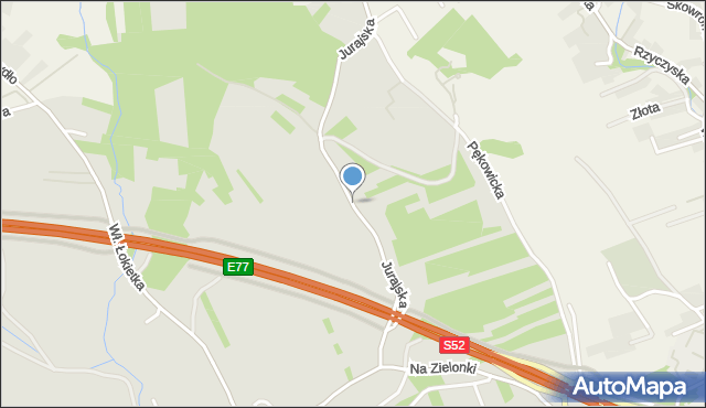 Kraków, Jurajska, mapa Krakowa