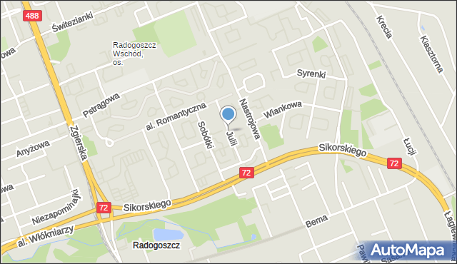 Łódź, Julii, mapa Łodzi