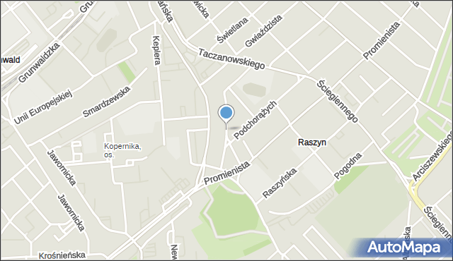 Poznań, Junacka, mapa Poznania