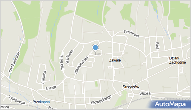 Strzyżów, Juranda, mapa Strzyżów