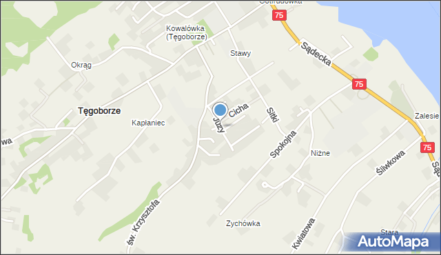 Tęgoborze, Juzy Juliana, ks., mapa Tęgoborze