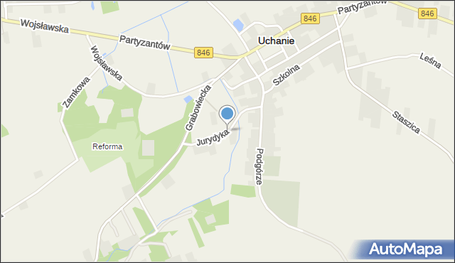 Uchanie, Jurydyka, mapa Uchanie