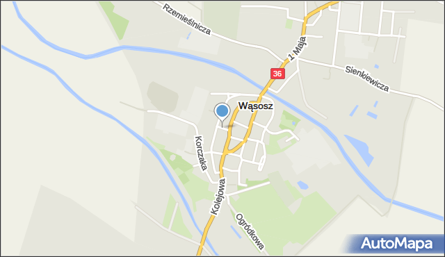 Wąsosz powiat górowski, Junaków, mapa Wąsosz powiat górowski