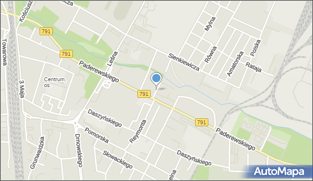 Zawiercie, Junacka, mapa Zawiercie