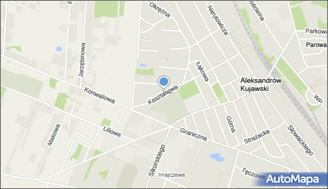 Aleksandrów Kujawski, Kasztanowa, mapa Aleksandrów Kujawski