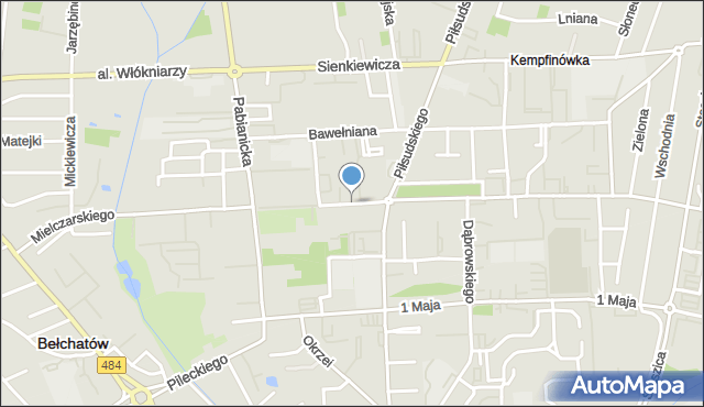 Bełchatów, Kaczyńskich Marii i Lecha, mapa Bełchatów