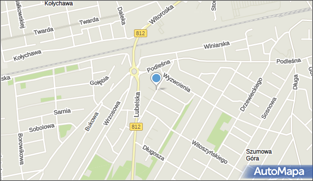 Biała Podlaska, Kaczyńskiego Bogusława, mapa Białej Podlaskiej