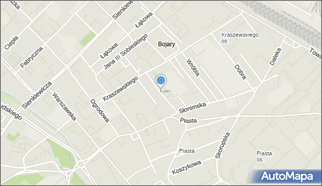 Białystok, Kamienna, mapa Białegostoku