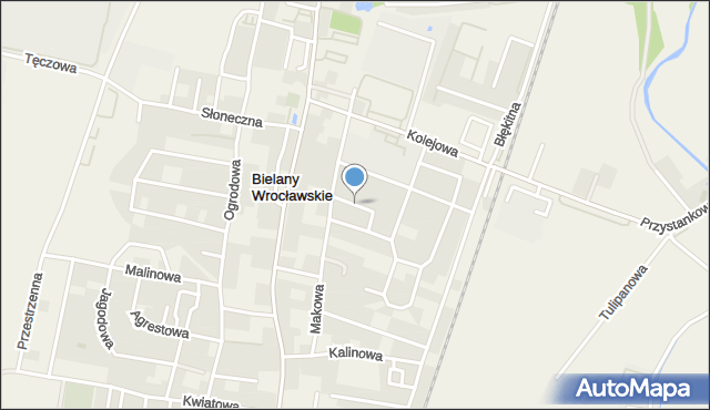 Bielany Wrocławskie, Kasztanowa, mapa Bielany Wrocławskie