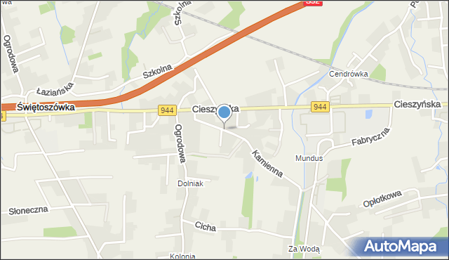 Biery, Kamienna, mapa Biery