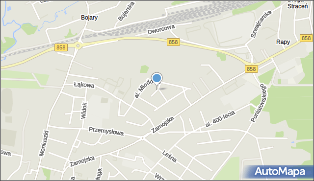 Biłgoraj, Kasztanowa, mapa Biłgoraj