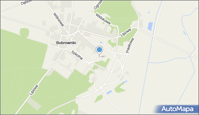 Bobrowniki gmina Otyń, Kasztanowa, mapa Bobrowniki gmina Otyń