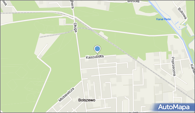 Bolszewo, Kaszubska, mapa Bolszewo