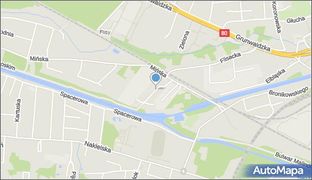 Bydgoszcz, Kamińskiego Aleksandra, dh., mapa Bydgoszczy