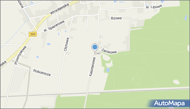 Byków, Kasztanowa, mapa Byków