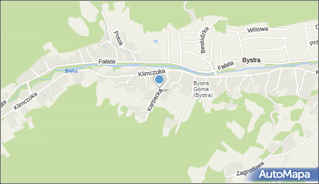 Bystra gmina Wilkowice, Karpacka, mapa Bystra gmina Wilkowice