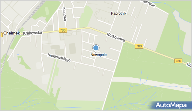 Chełmek powiat oświęcimski, Kasprowicza Jana, mapa Chełmek powiat oświęcimski