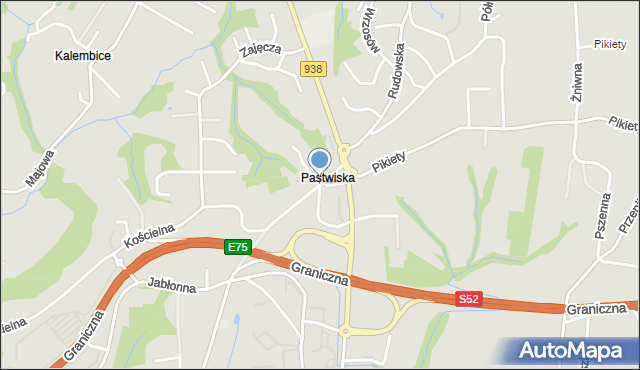 Cieszyn, Katowicka, mapa Cieszyna