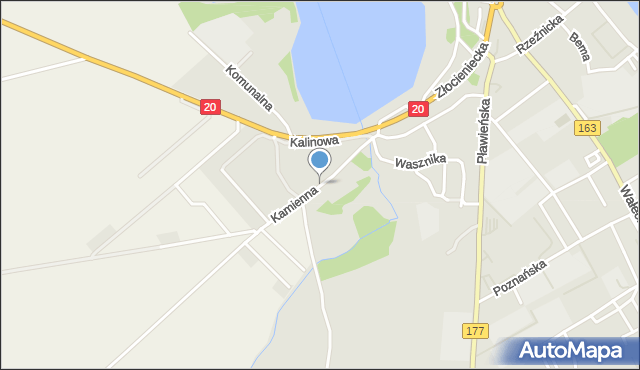 Czaplinek powiat drawski, Kamienna, mapa Czaplinek powiat drawski