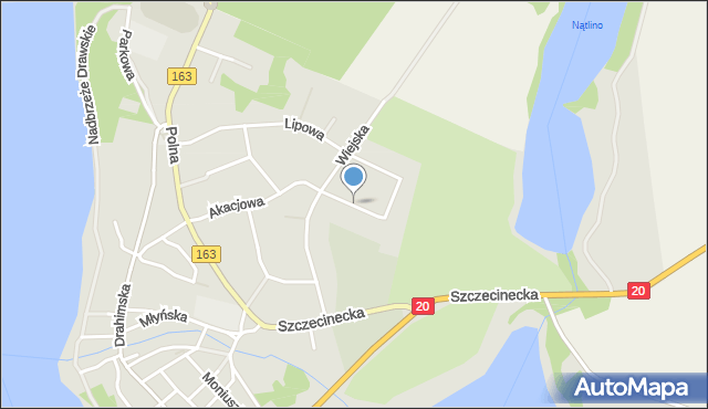 Czaplinek powiat drawski, Kasztanowa, mapa Czaplinek powiat drawski
