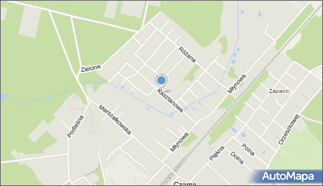 Czarna Białostocka, Kasztanowa, mapa Czarna Białostocka