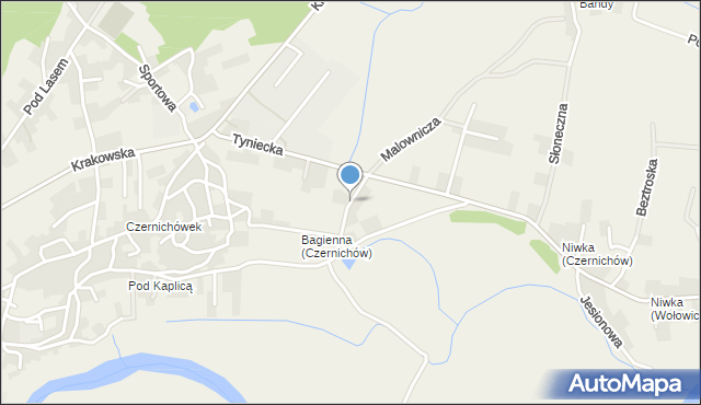 Czernichów powiat krakowski, Kasztanowa, mapa Czernichów powiat krakowski