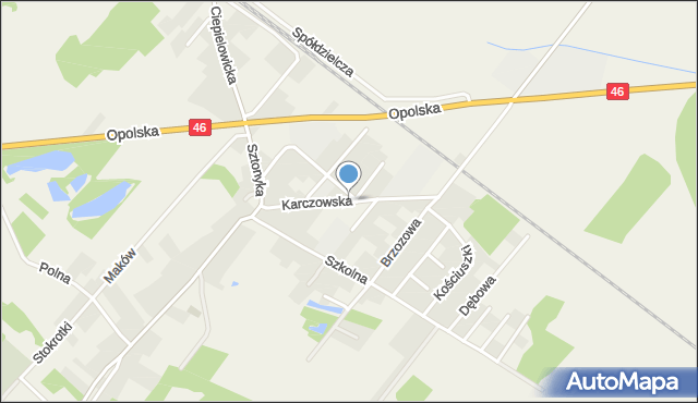 Dąbrowa powiat opolski, Karczowska, mapa Dąbrowa powiat opolski