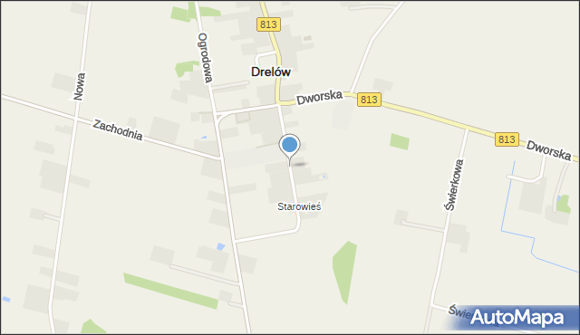 Drelów, Kasztanowa, mapa Drelów