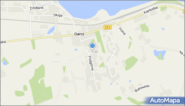 Garcz, Kaszubska, mapa Garcz