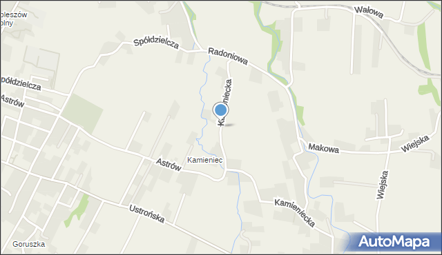 Goleszów powiat cieszyński, Kamieniecka, mapa Goleszów powiat cieszyński