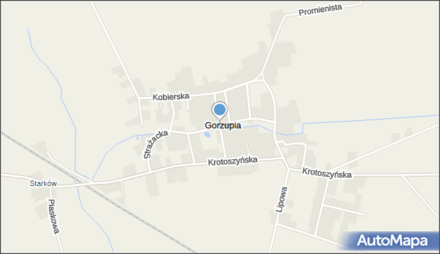 Gorzupia gmina Krotoszyn, Kamienna, mapa Gorzupia gmina Krotoszyn