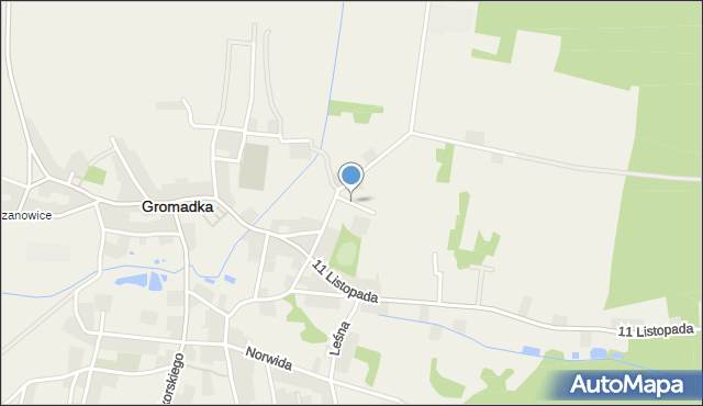 Gromadka, Kamienna, mapa Gromadka