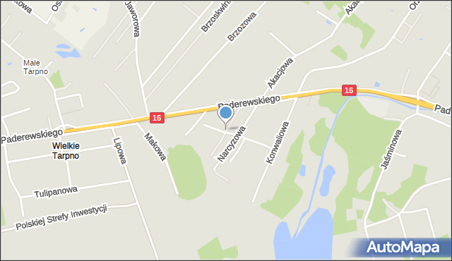 Grudziądz, Kaliowa, mapa Grudziądza