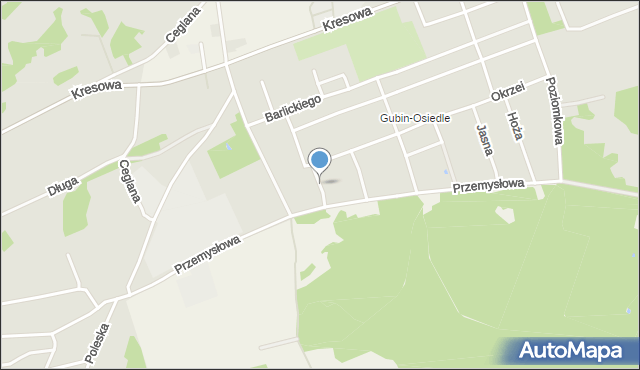 Gubin, Kasprzaka, mapa Gubin
