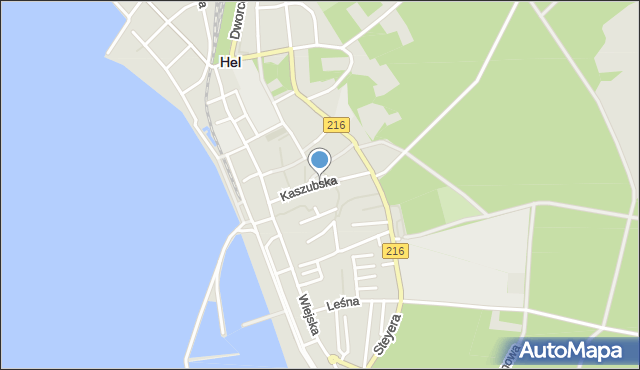 Hel, Kaszubska, mapa Hel