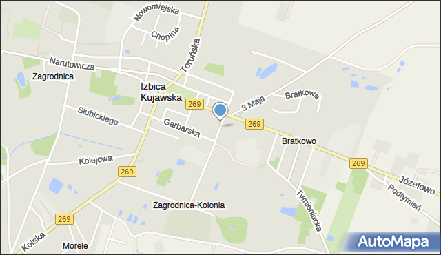 Izbica Kujawska, Kasprowicza Jana, mapa Izbica Kujawska