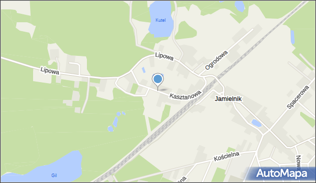 Jamielnik gmina Bratian, Kasztanowa, mapa Jamielnik gmina Bratian