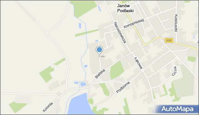 Janów Podlaski, Kazimierza Jagiellończyka, mapa Janów Podlaski