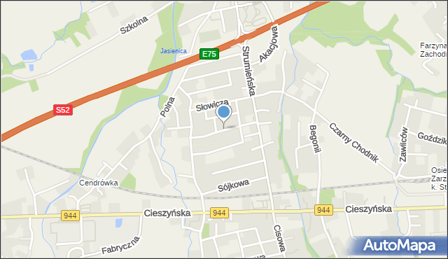 Jasienica powiat bielski, Kanarkowa, mapa Jasienica powiat bielski