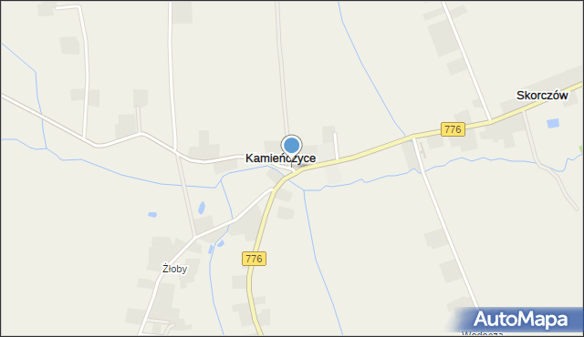 Kamieńczyce gmina Kazimierza Wielka, Kamieńczyce, mapa Kamieńczyce gmina Kazimierza Wielka