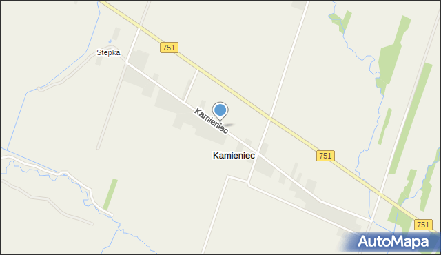 Kamieniec gmina Bodzentyn, Kamieniec, mapa Kamieniec gmina Bodzentyn