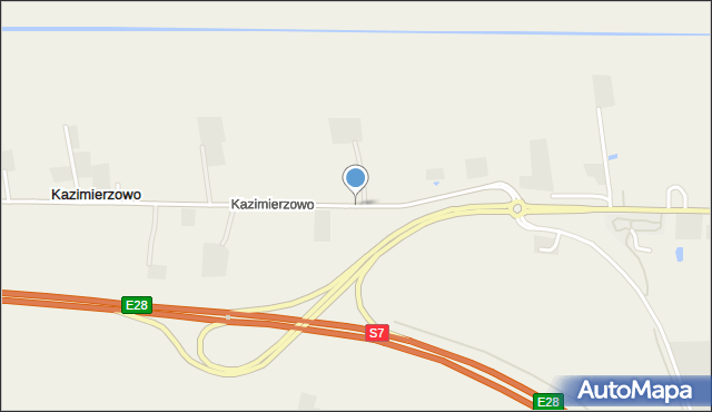 Kazimierzowo gmina Elbląg, Kazimierzowo, mapa Kazimierzowo gmina Elbląg