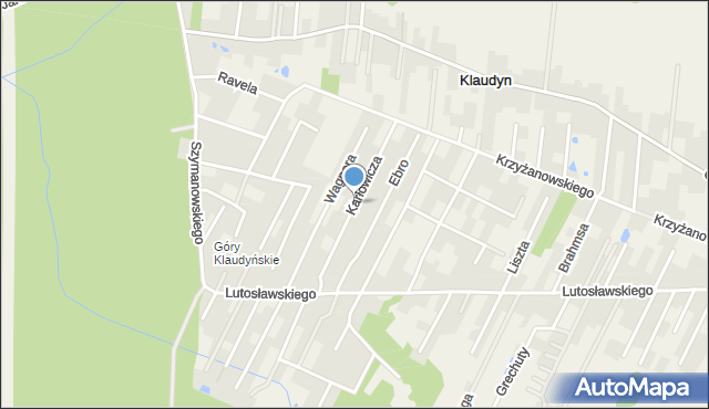 Klaudyn, Karłowicza Mieczysława, mapa Klaudyn